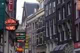 uliczka w centrum, Czerwona dzielnica, Red Light District, Amsterdam, Holandia