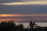 Zachód słońca na wyspie Birkholm, Archipelag Południowej Fionii, Dania