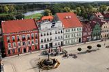 Bytom Odrzański, Rynek, kamienice, panorama, rzeka Odra