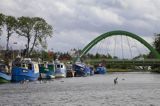 Darłowo, nowy port rybacki w mieście, rzeka Wieprza