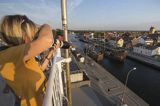 Darłówko,widok z latarni morskiej, Darłowo, statki turystyczne, rzeka Wieprza