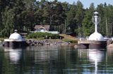 wejście do portu Domsand jeziorem Vattern, Wetter, Szwecja