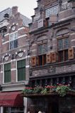 Dordrecht, domy nad kanałem, Holandia