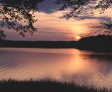 zachód słońca nad jeziorem Siecino, Drawski Park Krajobrazowy