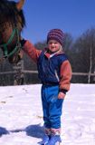 dziecko z koniem huculskim, Bieszczady
