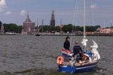 jacht na Ijsselmeer przy Enkhuizen, Holandia