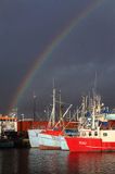 Tęcza, port rybacki Gilleleje, Północna Zelandia, Dania