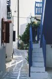 Grecja wyspa Mykonos Cyklady, uliczka, schody Mykonos, Cyclades, Greece