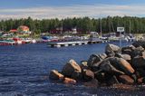 port, Haparanda hamn, Szwecja, Zatoka Botnicka