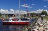 port na południowym krańcu wyspy Haparanda Sandskar, Park Narodowy, Szwecja, Zatoka Botnicka