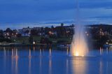 fontanna w zatoce, Harnosand, Szwecja, Zatoka Botnicka, Hoga Kusten, Wysokie Wybrzeże