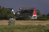 domy na skraju Vitte, wyspa Hiddensee, Mecklenburg-Vorpommern, Bałtyk, Niemcy