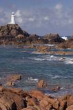 latarnia morska La Corbiere, wyspa Jersey, Channel Islands, Anglia, Wyspy Normandzkie, Kanał La Manche