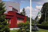 dom kultury i kościół - cerkiew, wyspa Kihnu, Estonia community center and the church, Kihnu Island, Estonia