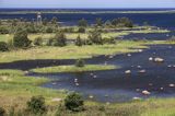 panorama z wieży widokowej Saltkaret koło Svedjehamn, Archipelag Kvarken, Finlandia, Zatoka Botnicka