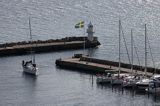 Główki portu Kyrkbacken na wyspie Ven, Hven, Sund, Szwecja