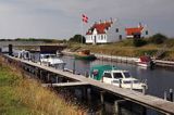 Logstor, Port jachtowy w kanale króla Frederika VII, muzeum, Limfjord, Jutlandia, Dania