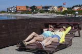 Na portowym leżaku, port Lohals na wyspie Langeland, Dania