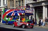 Londyn autobus wycieczkowy i samochód