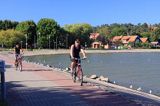 promenada nad Zalewem w Nidzie na Mierzei Kurońskiej, Zalew Kuroński, Neringa, Litwa Nida village, Curonian Spit, Curonian Lagoon, Neringa, Lithuania