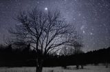 gwiezdne niebo,Bieszczady, pas Oriona, gwiazdozbiór Oriona, mgławice Oriona