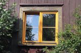 okno drewniane, chata