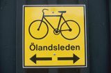 Oznaczenie ścieżki dla rowerów, Olandia, Oland, Szwecja