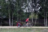 na rowerze w Pavilosta, Łotwa on bicycle in Pavilosta village, Latvia