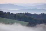 widok z punktu widokowego Góra Krąg, gmina Dydnia, Pogórze Dynowskie, Pogórze Przemyskie