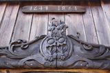 fragment portalu w drewnianym kościele luterańskim pw. św.Magdaleny z 1644, wyspa Ruhnu, Estonia wooden lutheran church from 1644, Ruhnu Island, Estonia