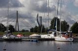 Ryga, marina, port jachtowy, Most Vansu, dawniej Gorkija nad Daugawą, Dźwiną, nowoczesna Ryga, Łotwa