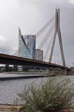 Ryga, nowoczesna Ryga, Most Vansu, dawniej Gorkija nad Daugawą, Dźwiną, Łotwa