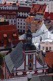 Ryga, panorama miasta z wieży kościoła św. Piotra, Stare Miasto, Łotwa