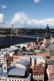 Ryga, panorama miasta z wieży kościoła św. Piotra, Stare Miasto, Łotwa