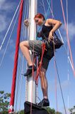 wchodzenie na maszt, wyspa Bjorko, szkiery Turku, Finlandia climbing on the mast, Bjorko Island, Finland