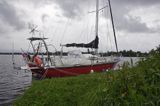 s/y Safran, Trismus 37, postój w Oudewegstervaart, kanały holenderskie, Szlak Stojącego Masztu, Standing Mast Route, Holandia