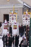 Sanok, prawosławne święto Jordanu, procesja z cerkwii nad San