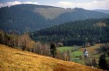 Sienna, widok z przełęczy Puchaczówka, Śnieżnicki Park Krajobrazowy