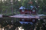 chata - schron turystyczny, park narodowy Skuleskogen, Hoga Kusten, Wysokie Wybrzeże, Szwecja, Zatoka Botnicka