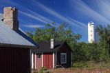 latarnia morska i chata na wyspie Stubben, Archipelag Kvarken, Finlandia, Zatoka Botnicka