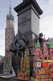 Szopki Krakowskie na Rynku pod pomnikiem Mickiewicza w pierwszy czwartek grudnia, Kraków Christmas cribs, Cracow, Poland