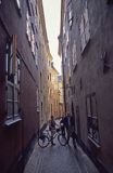 Sztokholm, wąska uliczka na Starym Mieście, Gamla Stan