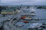 Sztokholm, Panorama miasta, Slussen, Gamla Stan i przystań promowa