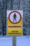 tablica ostrzegająca przed niedźwiedziem, Bieszczady, Góry Słonne