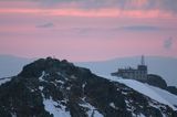 Tatry zachód słońca za Beskidem i Kasprowym, widok ze Skrajnej Turni