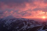 Tatry zachód słońca, widok ze Skrajnej Turni