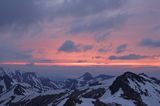 Tatry zachód słońca, widok ze Skrajnej Turni