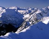 Tatry widok z Kasprowego Wierchu na Tomanową Przełęcz