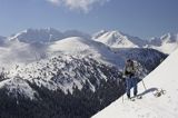 zima, skitouring na Jamborowwym Wierchu, Tatrzański Park Narodowy Murań, widok z Murzasichla