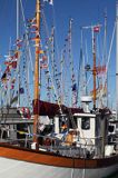 Gala flagowa w porcie na wyspie Tunoz okazji Tuno festival 2015, Kattegat, Dania